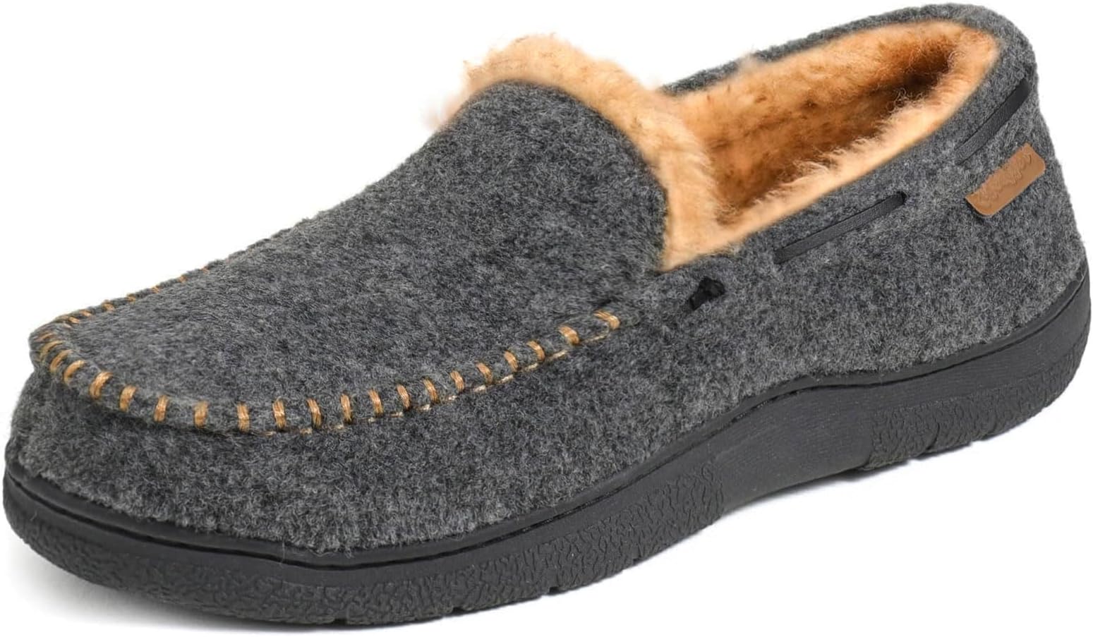 Zigzagger Men's Moccasin Slippers Memory Foam House Shoes, Indoor and Outdoor Warm Loafer Slippers