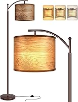 Vista 14 de Rottogoon - Lámpara de pie para sala de estar, lámpara de pie LED con 2 pantallas para dormitorio, incluye bombilla LED de 9 W - Negro