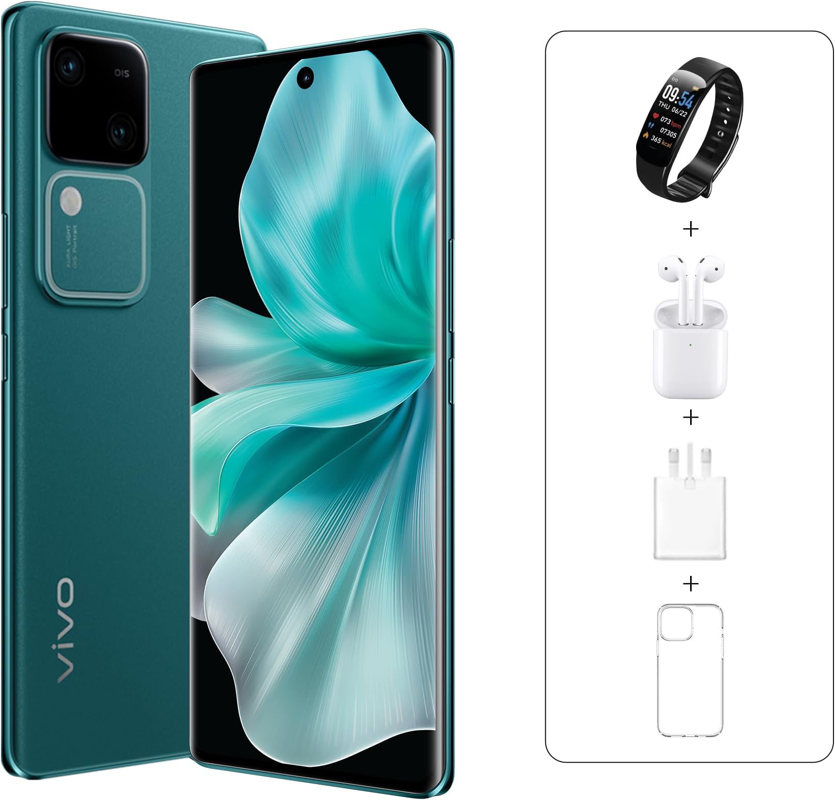 Vivo V30 5G (Lush Green, 12GB+12GB RAM, 512GB) | Slimmest 3D Curved 1.5K AMOLED 120Hz Display | 50MP AF Group Selfie | Aura Light OIS | Online Exclusive Bundle, 24M Warranty & 12M Screen Replacement