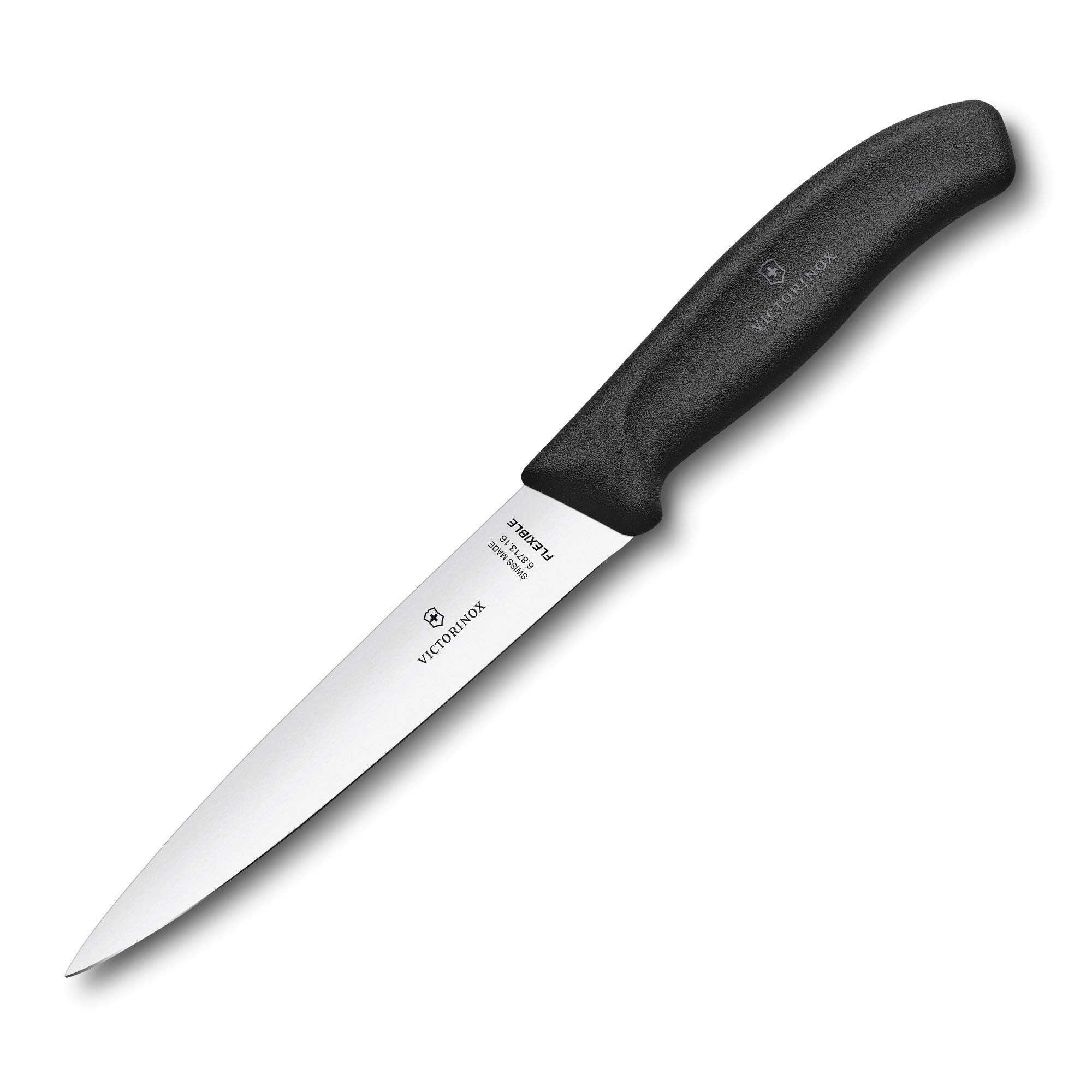 Victorinox Swiss Classic Coltello per sfilettare, 16 cm, manico ergonomico, lama flessibile, nero