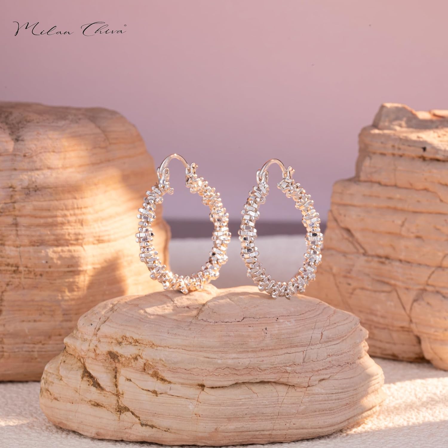 Milan Chiva 14K Gold Acrylic Rectangle Clear Earrings for Women, Plated Chunky Earrings Geometric Minimalist Statement Lightweight Huggie Dainty Hypoallergenic Hoop Earrings for Womens Jewelry - Image 4