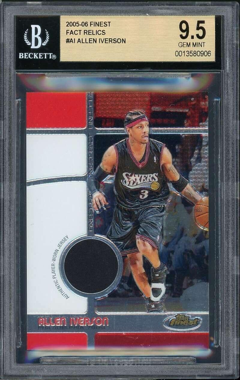 Allen Iverson Card 2005-06 Finest Fact Relics #AI (pop 2) BGS 9.5 - Unsigned Basketball Cards