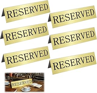 6PCS Reserved Table Signs Set,Reserved Seating Signs for Weddings and Important Events, Table Card Holders,Suitable for Reserving Seating in Restaurant Tables