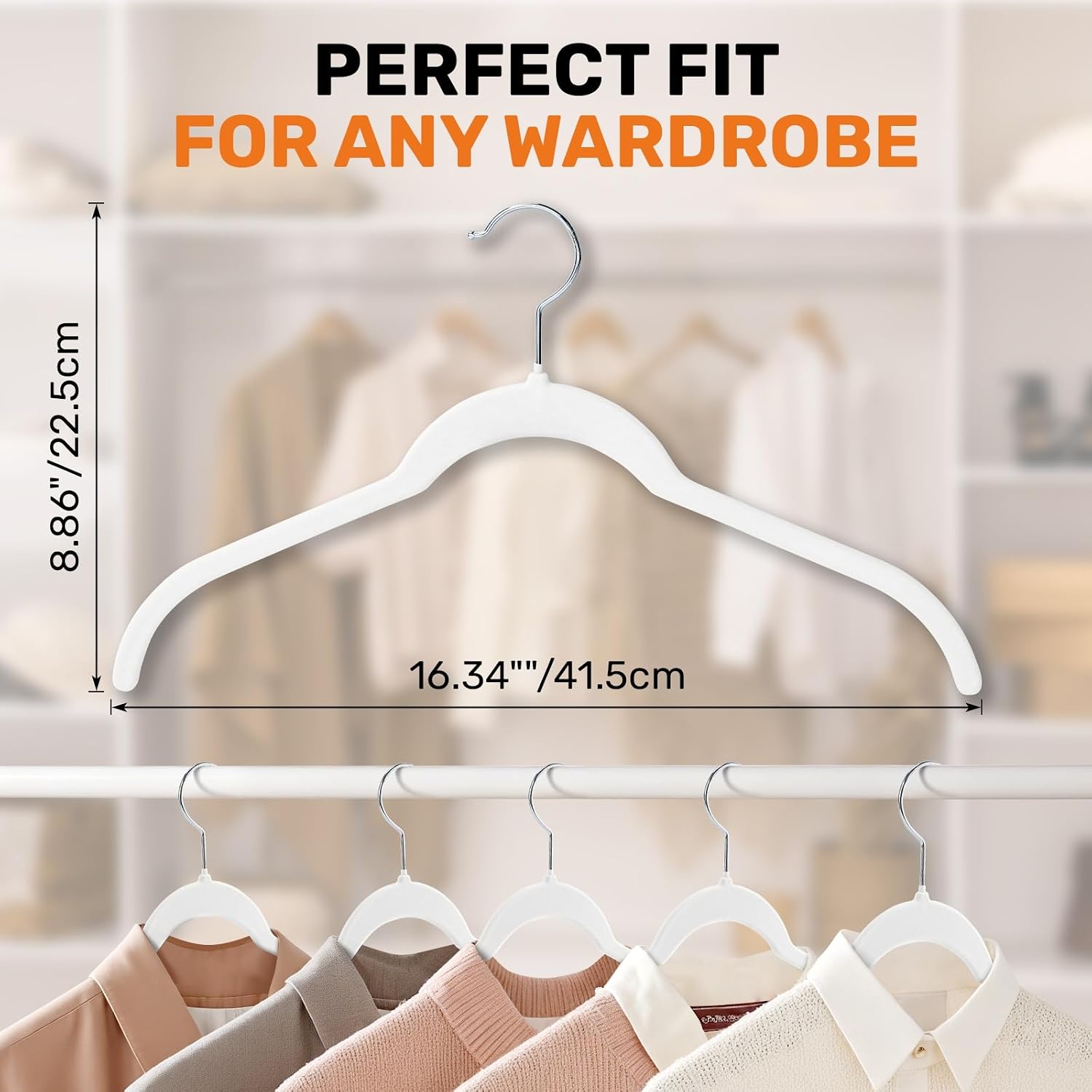 Sishynio Velvet Shirt Hangers 30 Pack, Slim Felt Hangers White