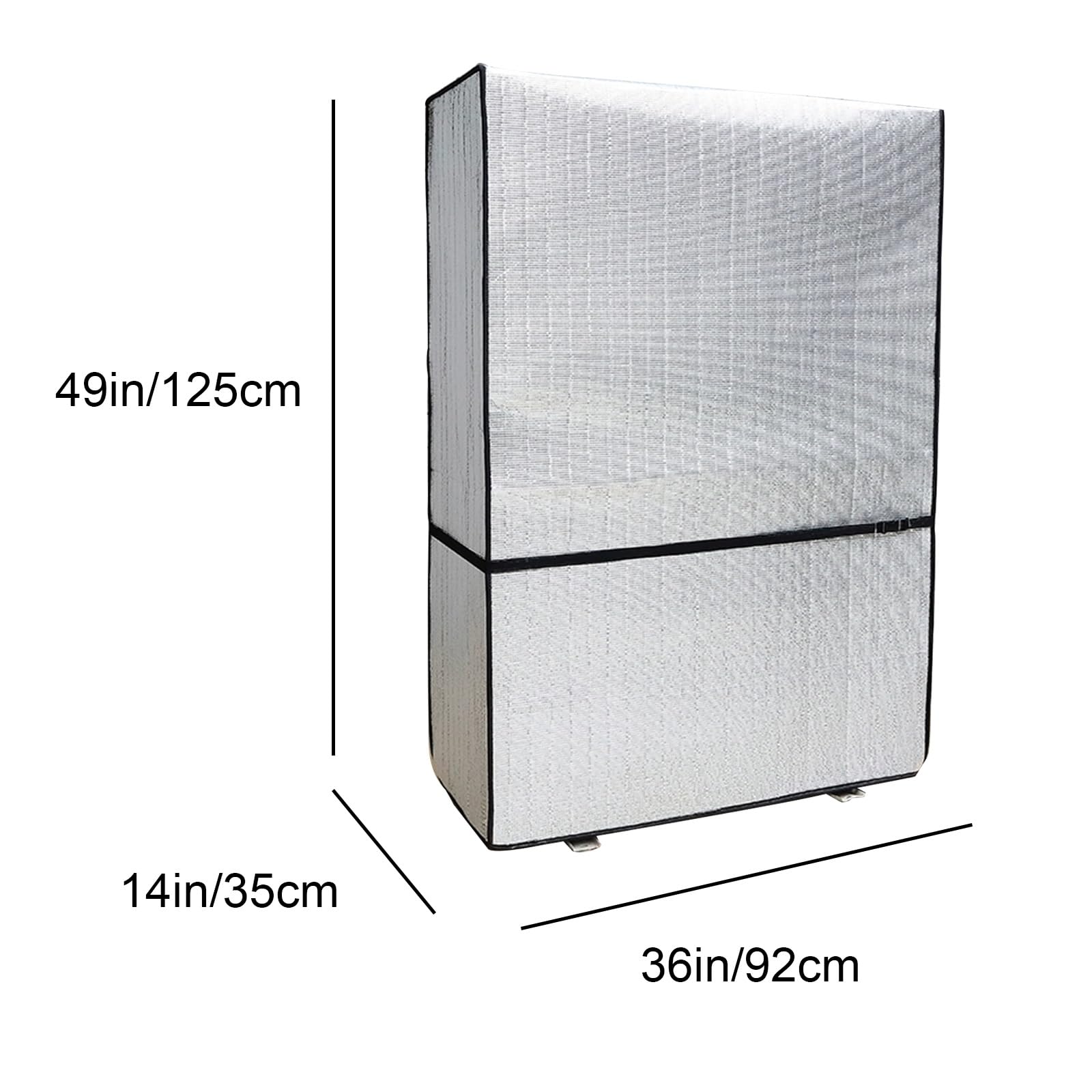 Copertura per condizionatore d'aria a doppio strato, per tutte le condizioni atmosferiche, protegge l'unità in alluminio con elementi di fissaggio, adatta a 98 x 42 x 145 cm