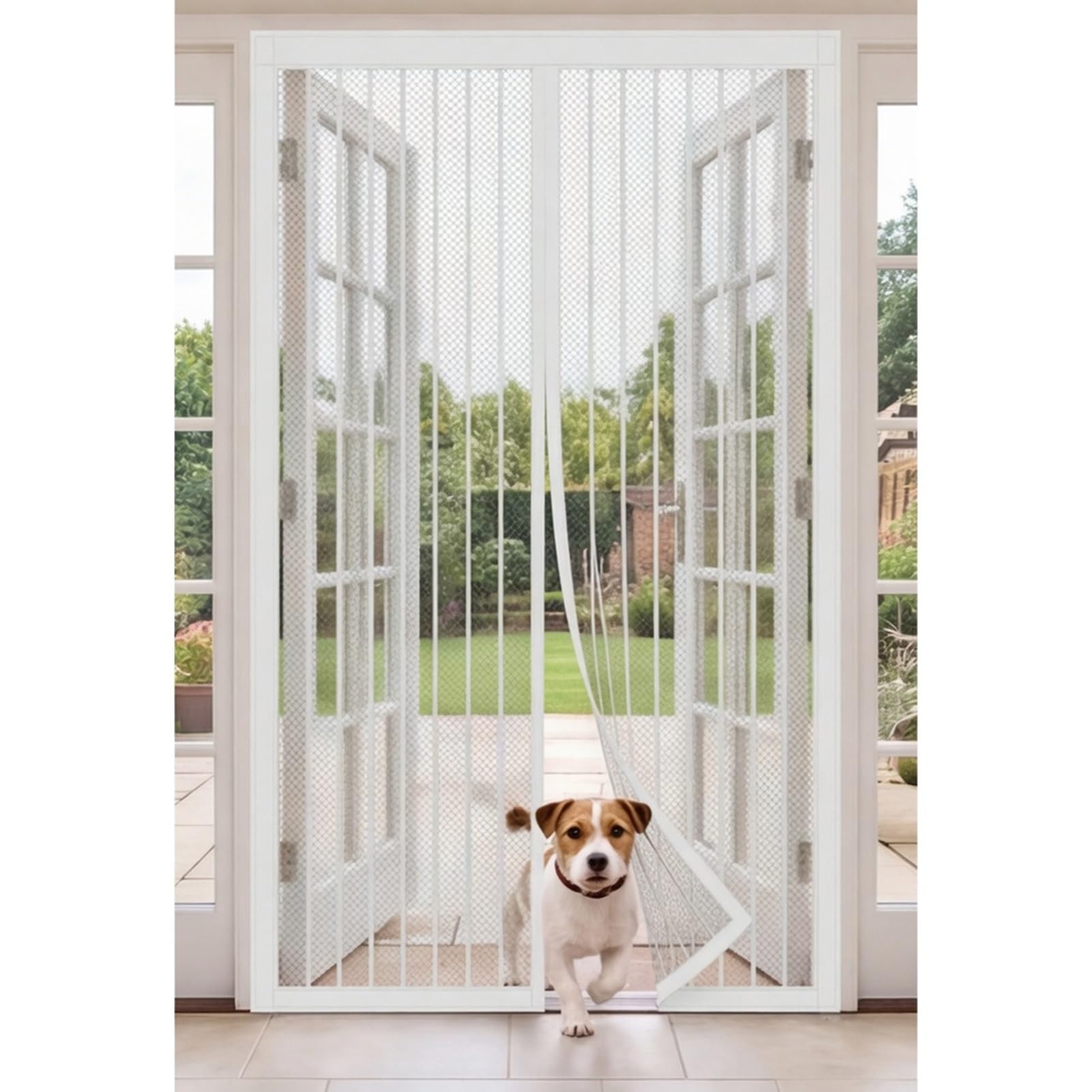 Yxrs White Fly Screens Doors 178 X 169 Cm Full Frame Magic Tape Kid And Pet Friendly Fly Insect Screen Door With Powerful Magnets Keeps Bugs Out Easy To Install Without Drilling,