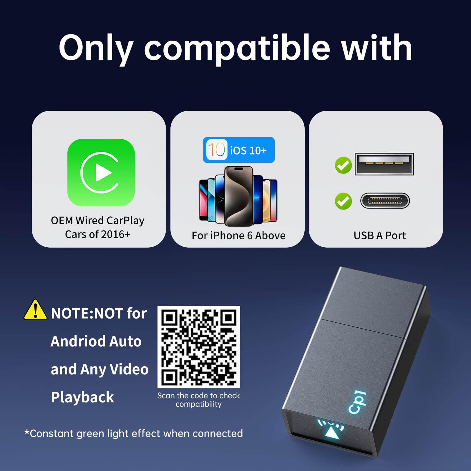 YJLUUJL wireless CarPlay adapter detail view 4