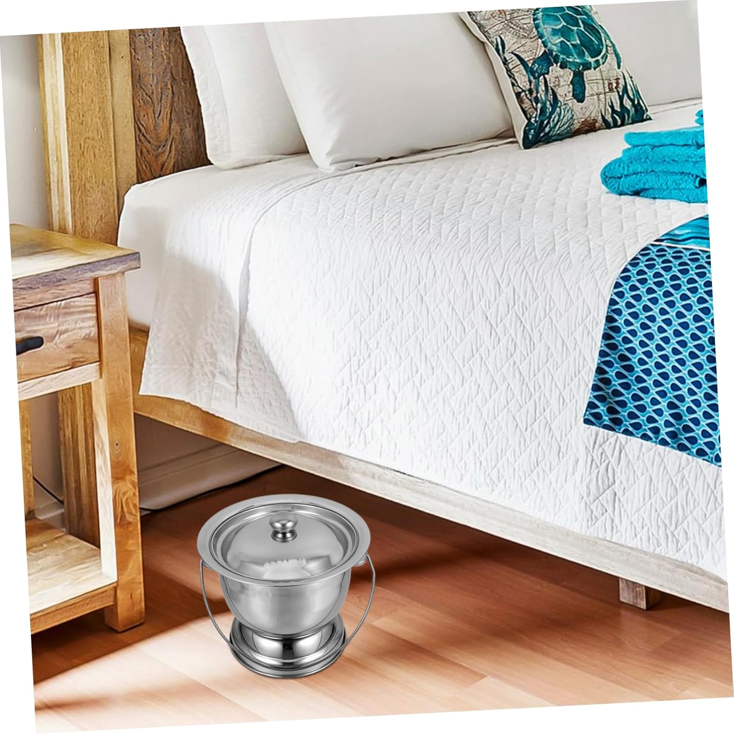 Stainless Steel Urinal Portable Potty for Adults Boy Girl Camping Toilet Bucket Bed Pan Commode Bucket