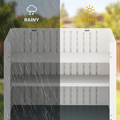 Miniatura 4 de DWVO Paquete de 2 estantes de almacenamiento de resina, aptos para cobertizo horizontal de 35 pies cúbicos de 4.3 x 2.5 x 3.4 pies, estantes