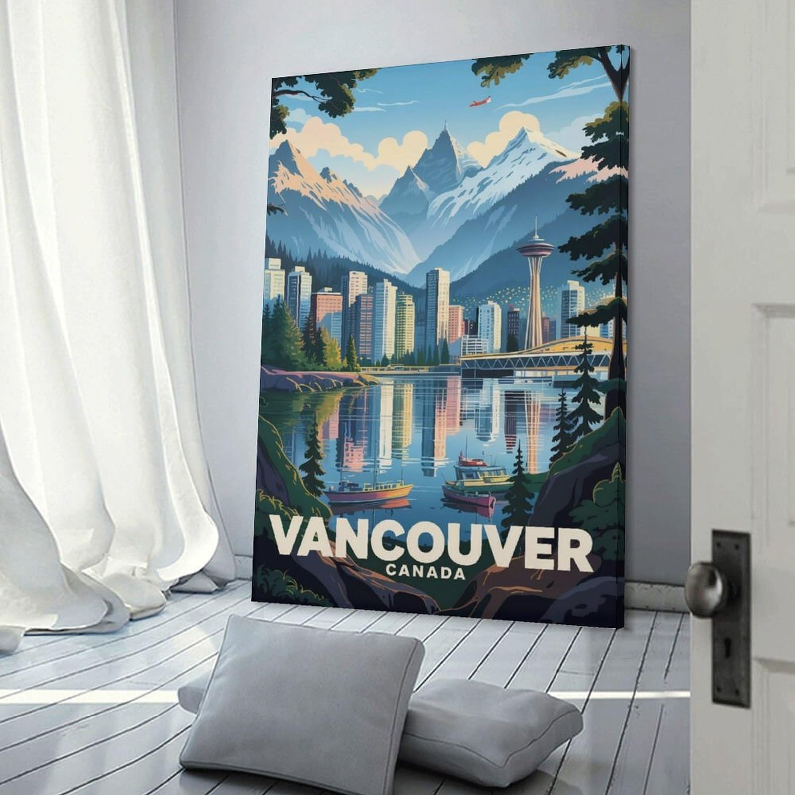 Poster Vintage Vancouver Canada - Haute Qualité 60x80cm, Affiche Rétro Décorative