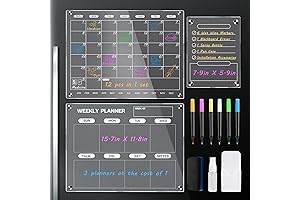 Monthly Weekly Daily Planner,3-Pack Acrylic Fridge Calendar