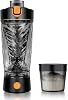 Electric Protein Shaker Bottle, Mixer Cup for Shakes and Meal Replacements, BPA-free, Portable Blender Cup with a Supplement Storage, USB Rechargeable Shaker Cups for Protein Shakes 550ml Black