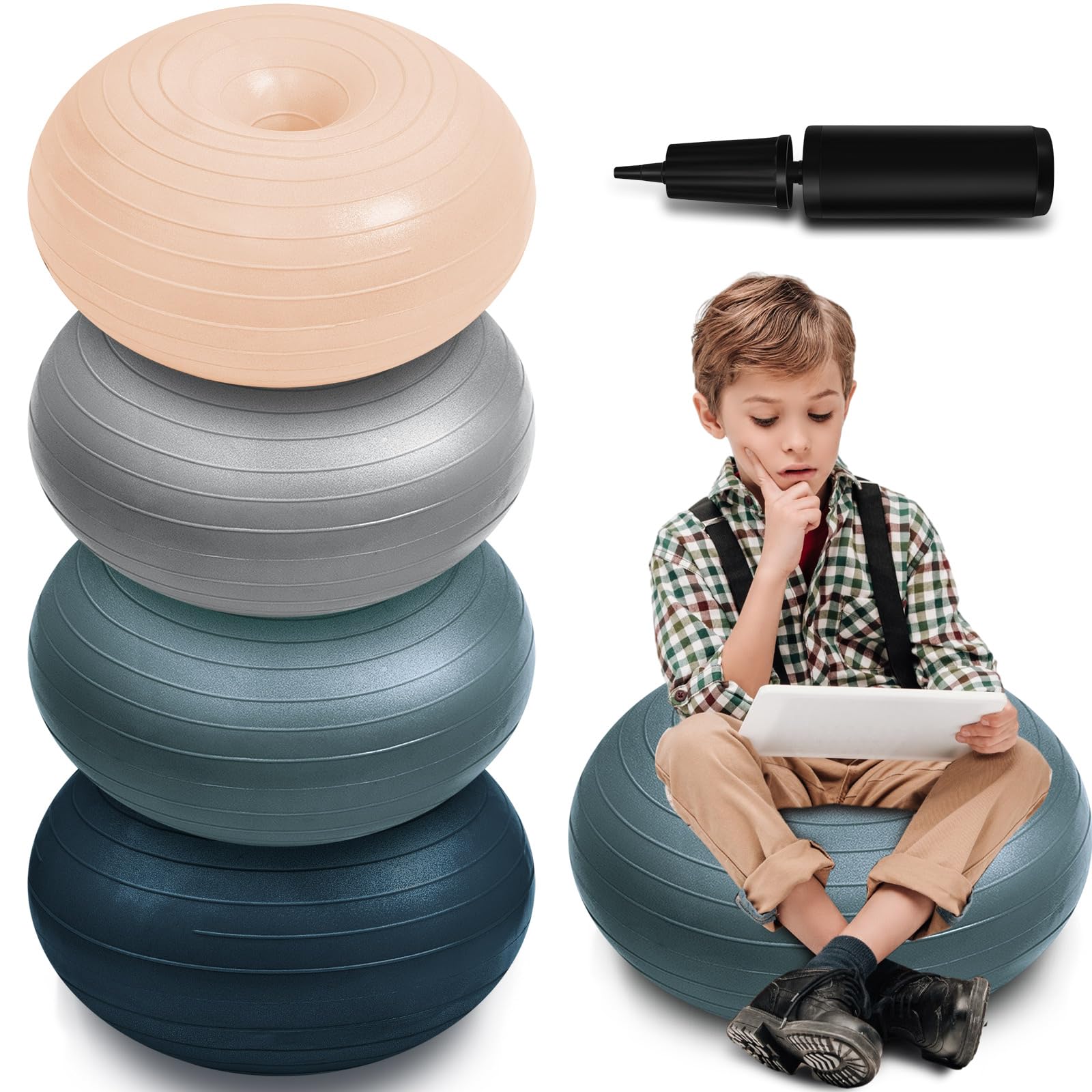 Lewtemi 4 Pcs Flexible Seating for Classroom Elementary 20'', Retro Color