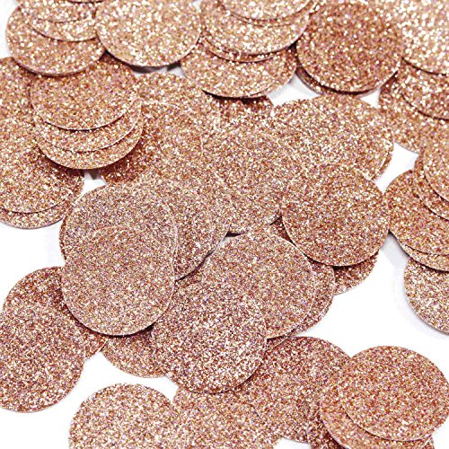Andaz Press Rose Gold Champagne Copper Real Glitter Confetti, 1-inch Double-Sided, 100-Pack