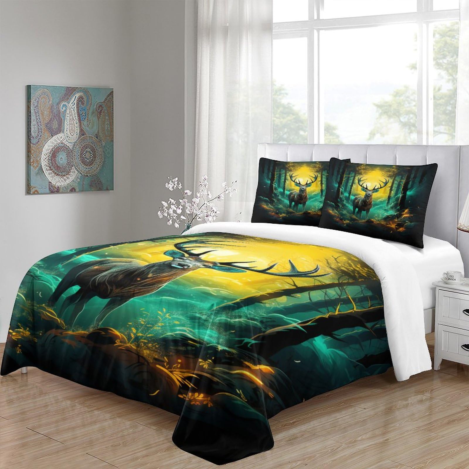 Stampato in 3D Pronipote tibetano Copertina Stampata Microfibra Disegnata Set Di Biancheria Da Letto Cura Facile Con 2 Federe,Double（200x200cm）, Per Ragazzi Adulti