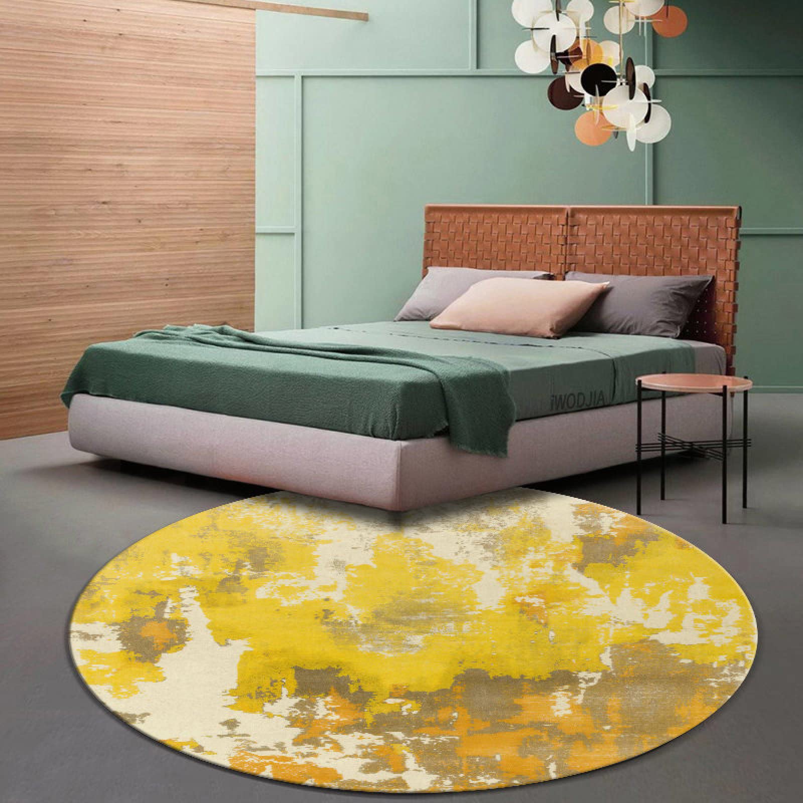 Tapis Rond Tournesol Vintage Pour Salon, 160 Cm, Grand Tapis Peinture À