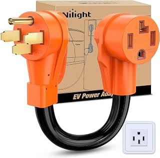 Nilight EV Dryer Charger Adapter Cord 50Amp to 30Amp 4 Prong Pure Copper 125V/250V Outlet to Plug Conversion Heavy Duty 10 Gauge Wire 14-50P 14-30R 50M/30F