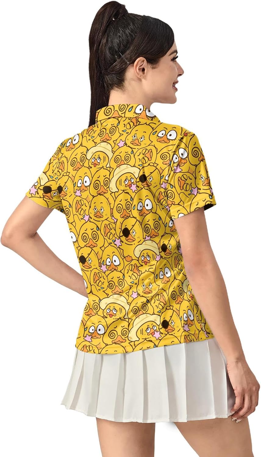 Womens Polo Shirts Hawaiian Golf Shirts Short Sleeve Moisture Wicking Quick Dry Athletic Sport Golf Outfit for Women
