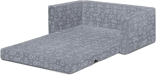 Miniatura 12 de Delta Children Serta Perfect Sleeper - Sofá convertible extra ancho personalizado a tumbona, cómodo sofá abierto 2 en 1 para niños, gris