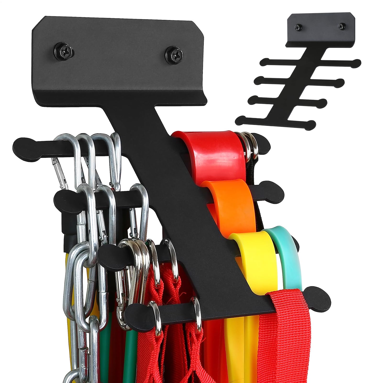 Widerstandsband, Wandhalterung Fitness Gürtel Rack Ausrüstung, Klimmzugbänder, Widerstandsbänder Rack, Springseile Aufbewahrungsregal, für Zuhause, Fitnessstudio (20,3 x 15,2 cm)