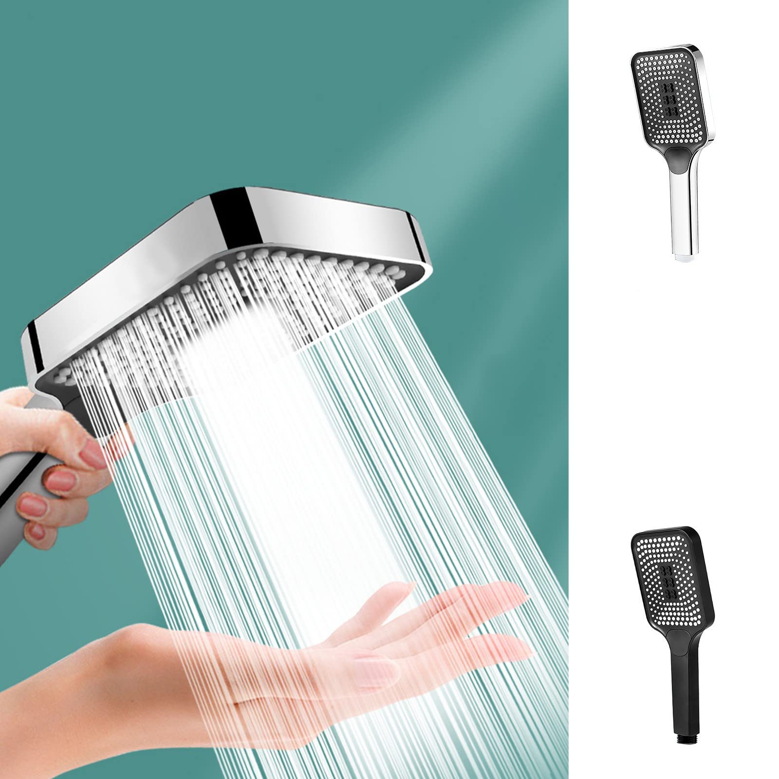 QiopertarQiopertar Shower - High-Pressure Handheld Showerhead - Hard Water High Pressure4 Spray Modes Handheld Shower For The Elderly, ChildrenCan Be Used For Home, Gym New