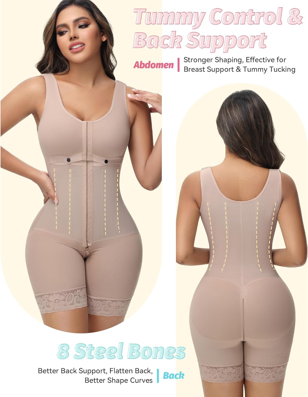 SHAPSHE Fajas Colombianas Moldeadoras Full Body Shaper Postparto Post Surgery Stage 2/3 Tummy Control Compression Garment - Image 3
