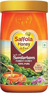 Saffola Honey Active, Made with Sundarban Forest Honey, 100% Pure Honey, No sugar adulteration, Natural Immunity booster, 1kg Price in India