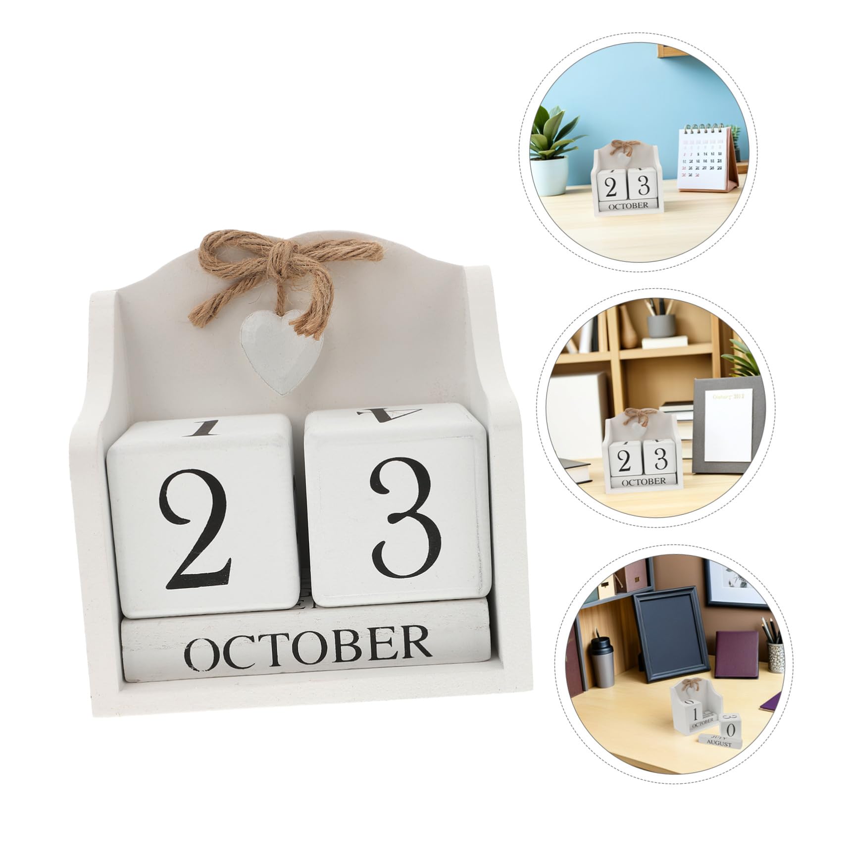 Gatuida 2pezzi Calendario Perpetuo in Legno da Calendario Perpetuo da Scrivania Visualizzazione Mese e Data per Casa Ufficio e Aula