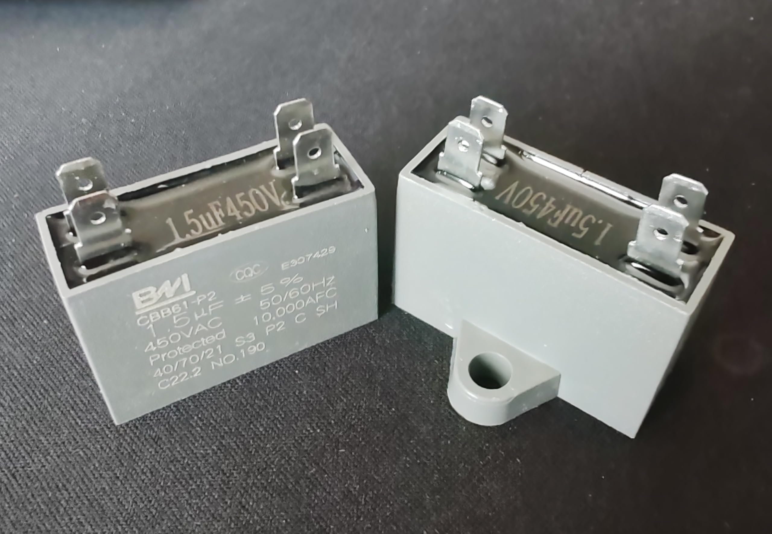 General Condensador enchufable CBB61-P2 para ventilador de aire acondicionado al aire libre – Condensador de arranque de unidad externa de 450 V 1.5µF (2 unidades)