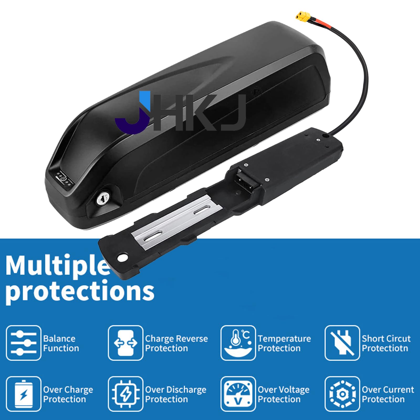 Akumulator litowy 48 V 19,2 Ah Akumulator litowo-jonowy 48 V 13 Ah 17,5 Ah Wyjmowany akumulator Akumulator rury dolnej 48 V z ładowarką do silników 250 W - 950 W,48v17.5ah