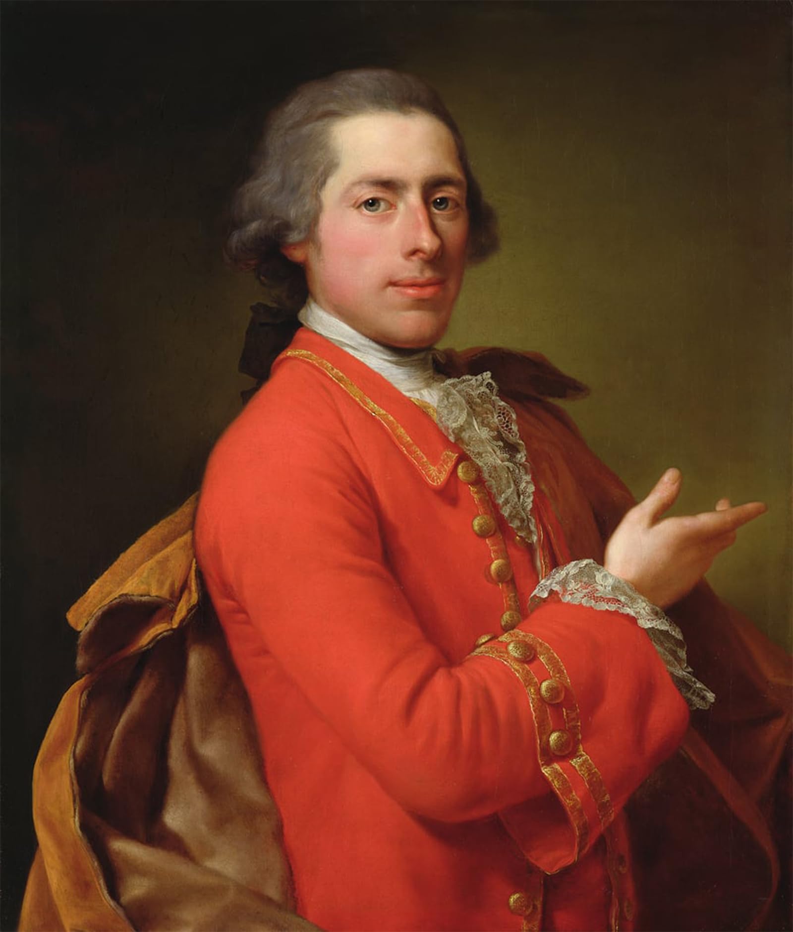 POSTERIIk Vintage Classic Picture Landscape Artwork Portrait of William Skipwith by Anton Von Maron Portrait Canvas Painting for Office Home Decor 60x90cm