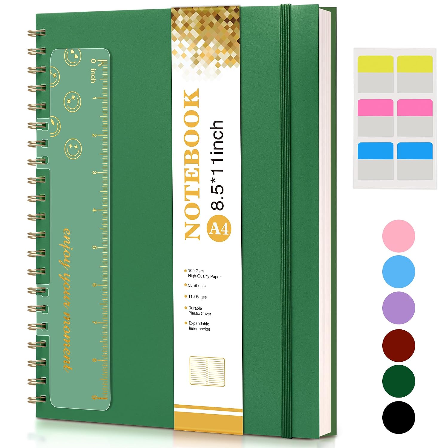 Exclusive | A4 Spiral Notebook Journal, 8.5"x 11" Large Notebooks for Women Men, Colle Ruled Lined Journal, 100 GSM Paper, Hardcover Spiral Bound Journals for Work School Writing Note Taking Business 2026