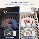 Baby Monitor no WiFi, 5” 1080p IPS Screen, 3050mAh Night Vision, 2-Way Audio, Temperature Sensor and Lullabies