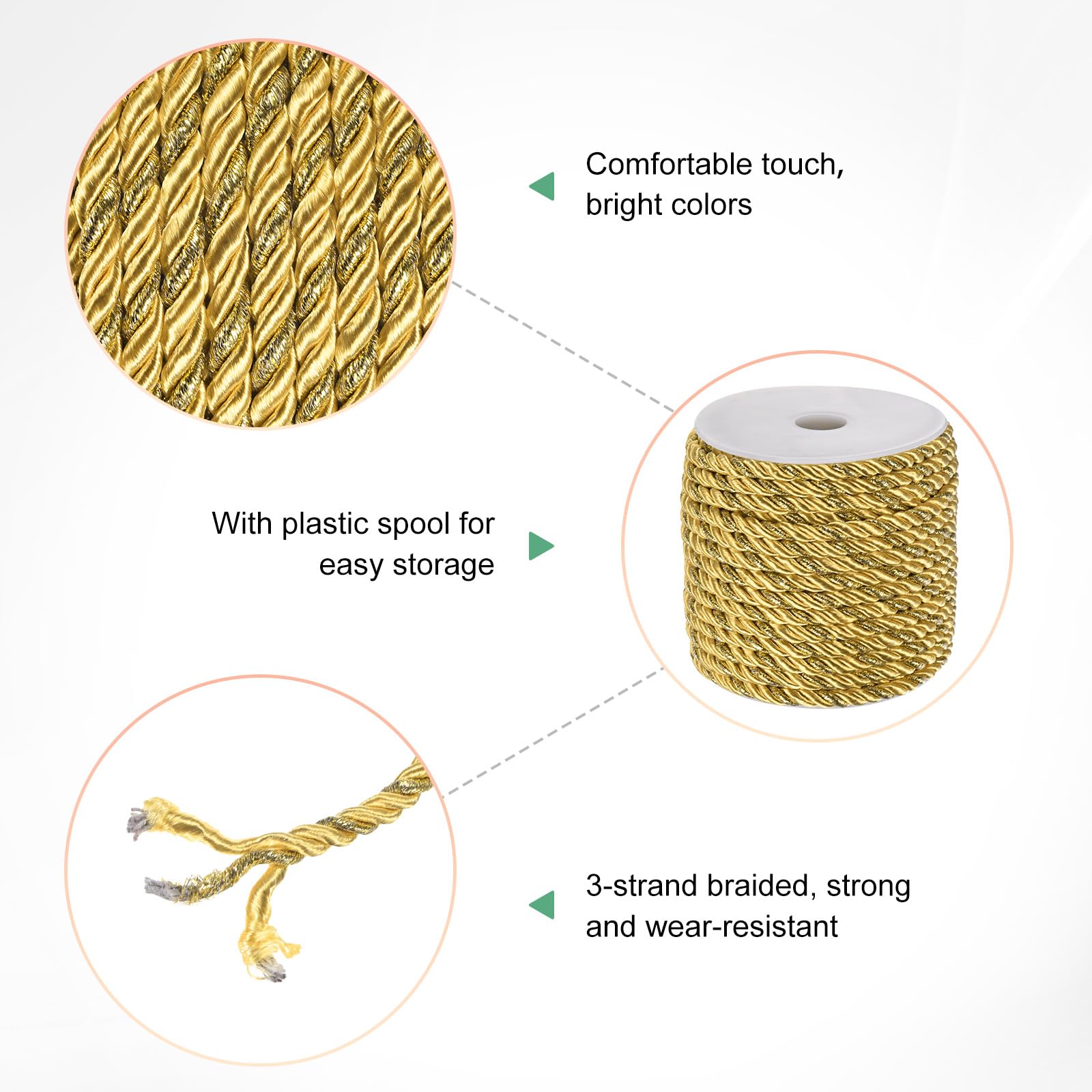 M METERXITY 22 Yards Twisted Rope Trim - Image 2