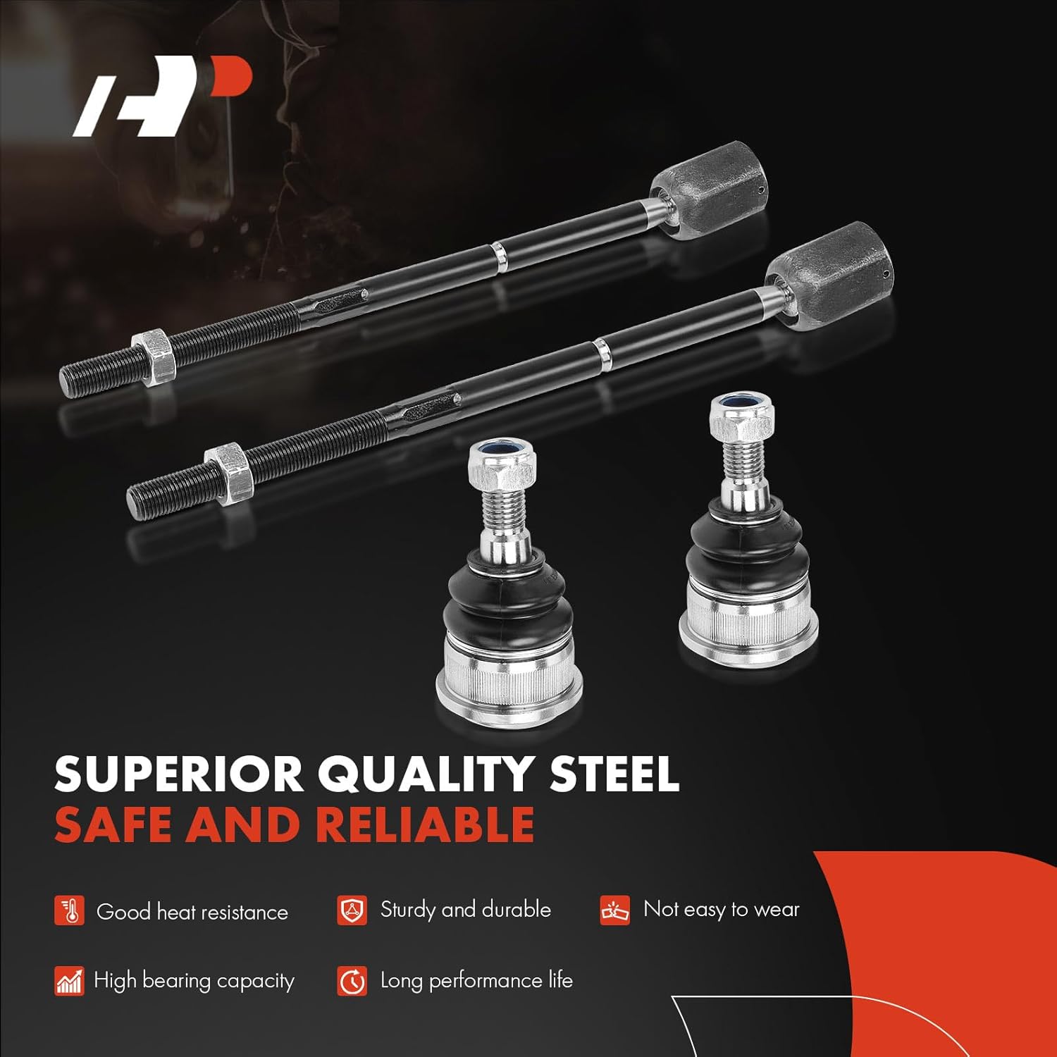 A-Premium Set of 6, Front Lower Ball Joint, Inner Outer Tie Rod End, Compatible with Ford Mustang 1994-2004