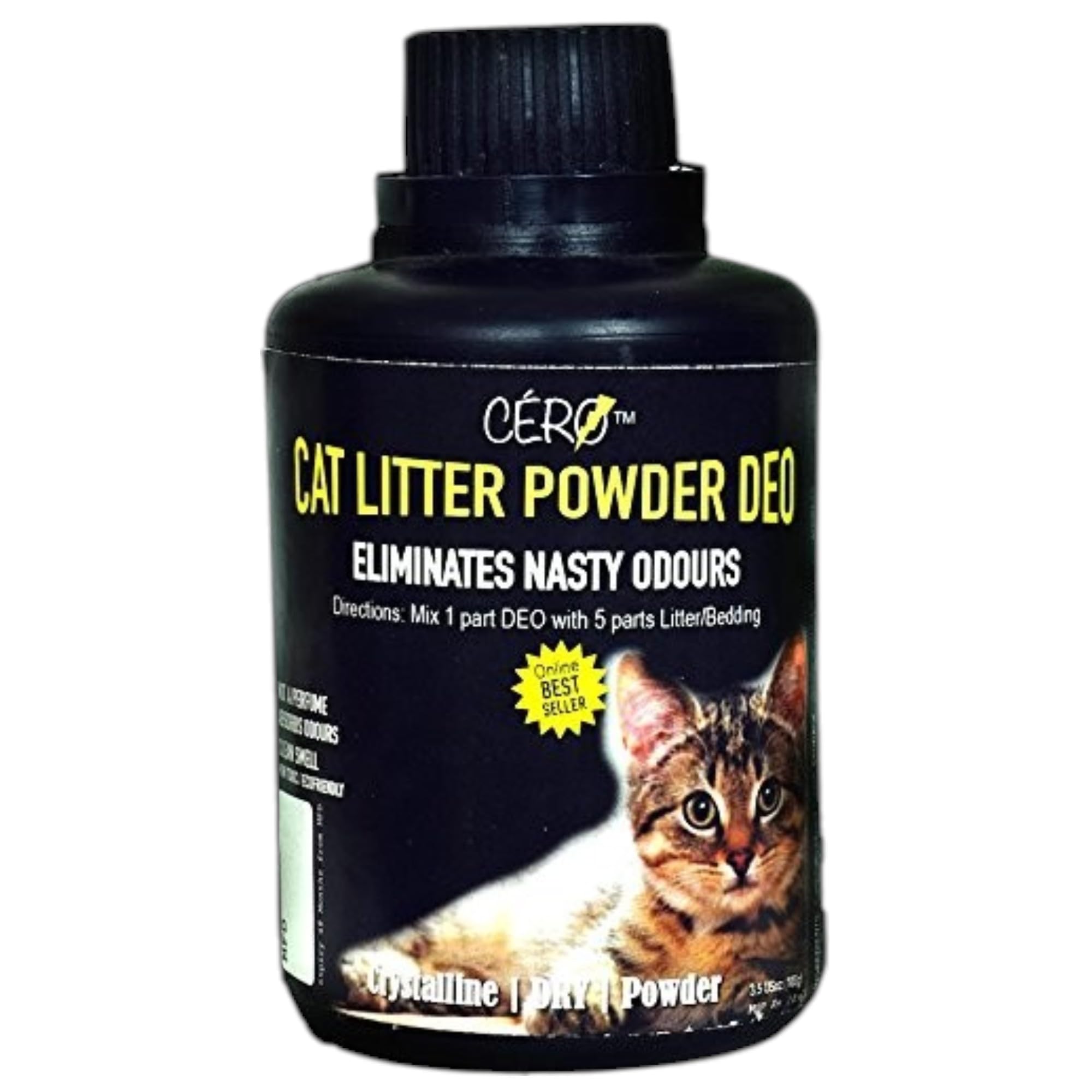 CERO® Cat Litter Deodorizer Powder | Eliminates Odors from Cat Litter & Bedding | Long-Lasting Freshness | Safe & Non-Toxic | 100g-image-2