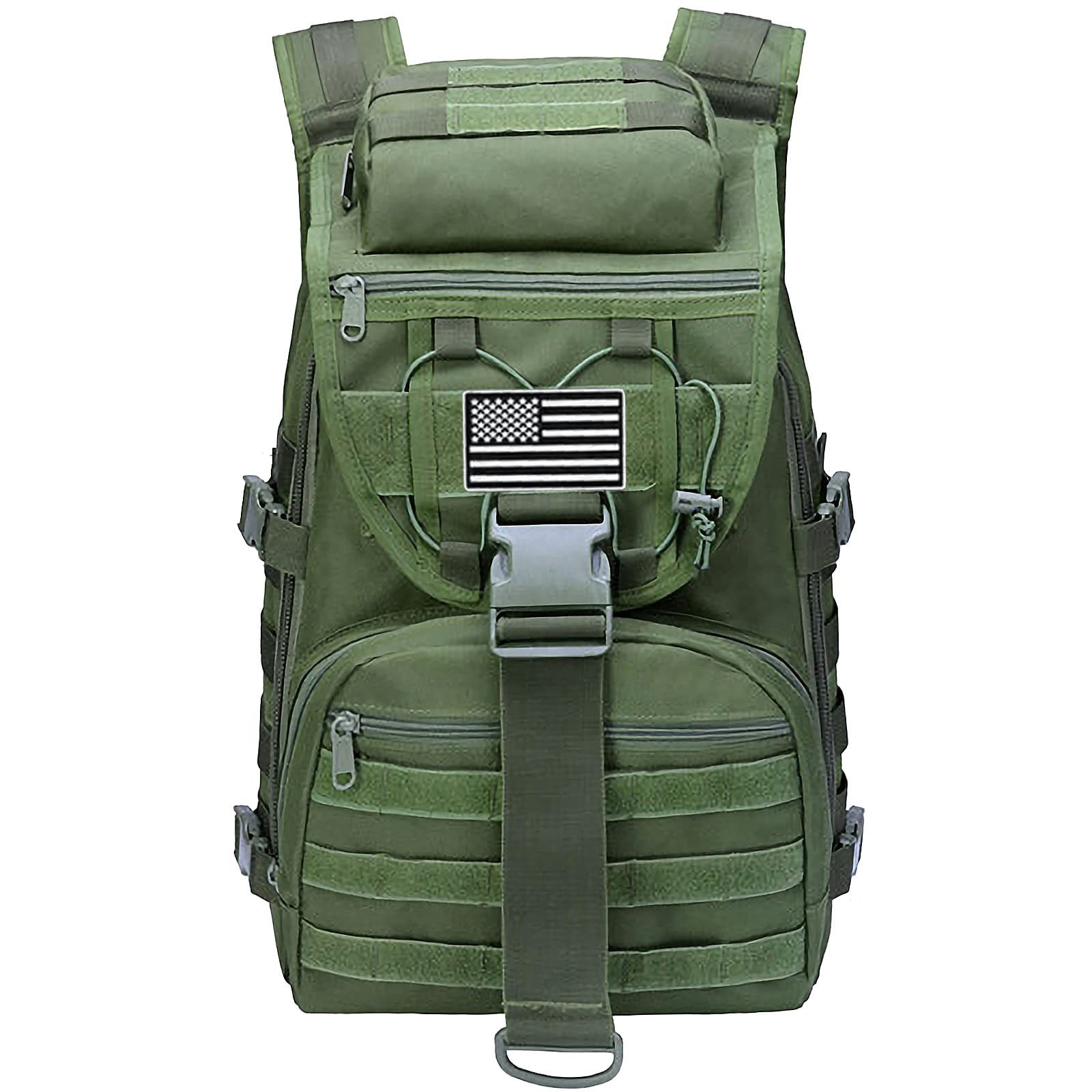 LIMHOO Military Tactical Backpack for Men Women 35L Hiking Trekking Rucksack 3 Day Molle Assault Pack (Army Green)