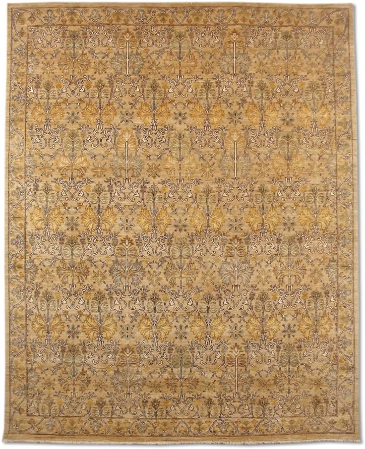 Traditional Persian Chobi Handmade Sultanabad Rug, Wool, Tan, Large, 243 X 307 cm, 8' x 10' 1" (ft)