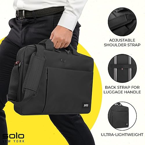 Miniatura 2 de Solo New York Maletín  Bolsa de transporte para laptop para mujeres y hombres, breve para viajes y trabajo, bolsillo interno para tableta, correa de
