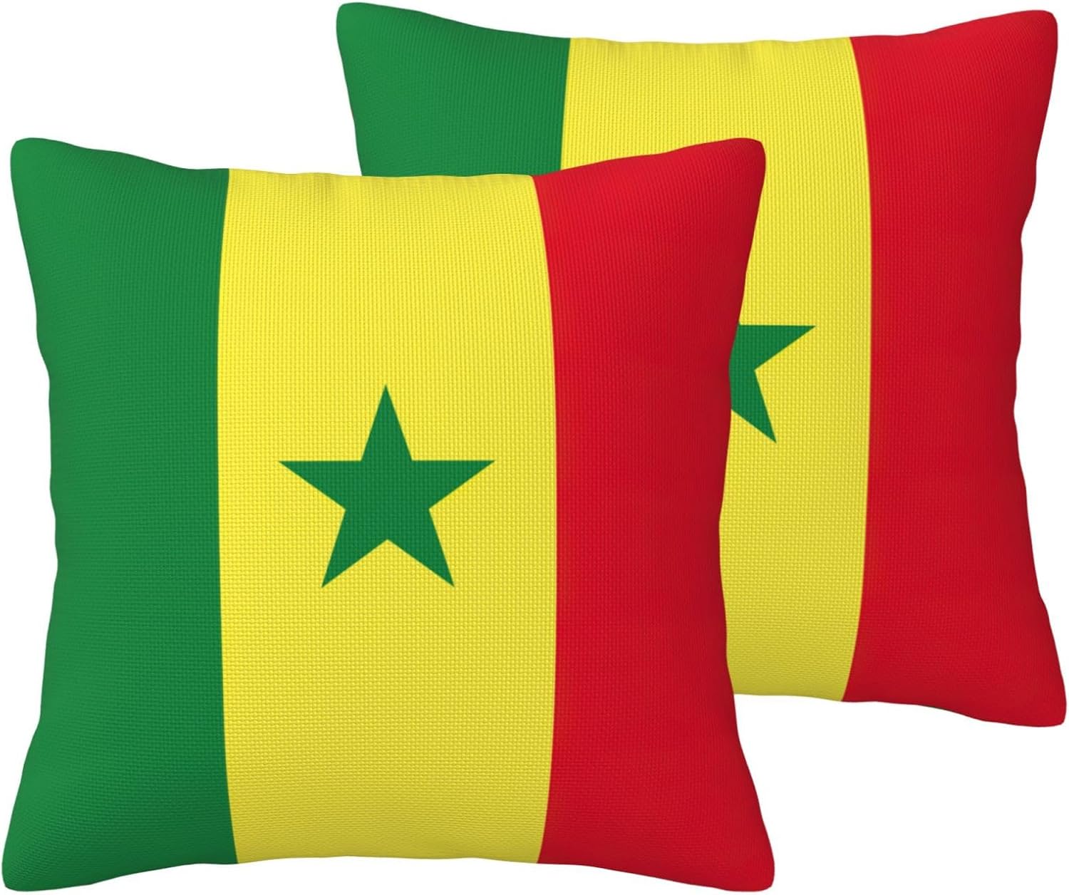 Flag of Senegal Imitation Linen Pillowcase -2 Sets, Fashionable Home Decoration, Used for Sofas, Gardens, beds