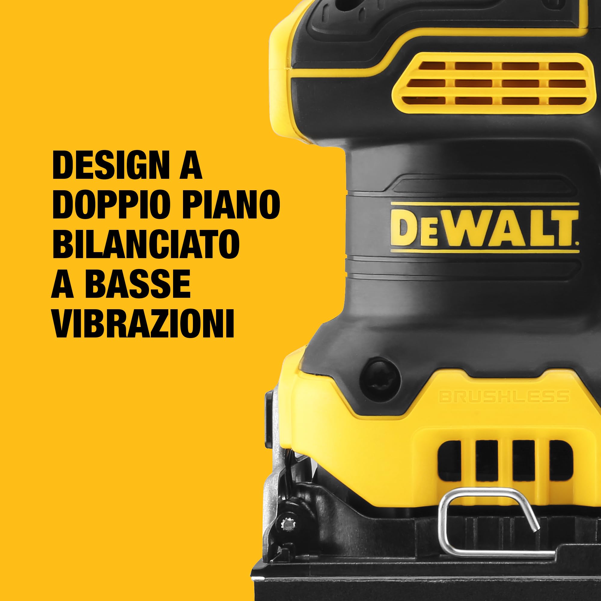 DEWALT Levigatrice orbitale1/4 XR 18V Motore Brushless - Solo corpo macchina e TSTAK, DCW200NT-X