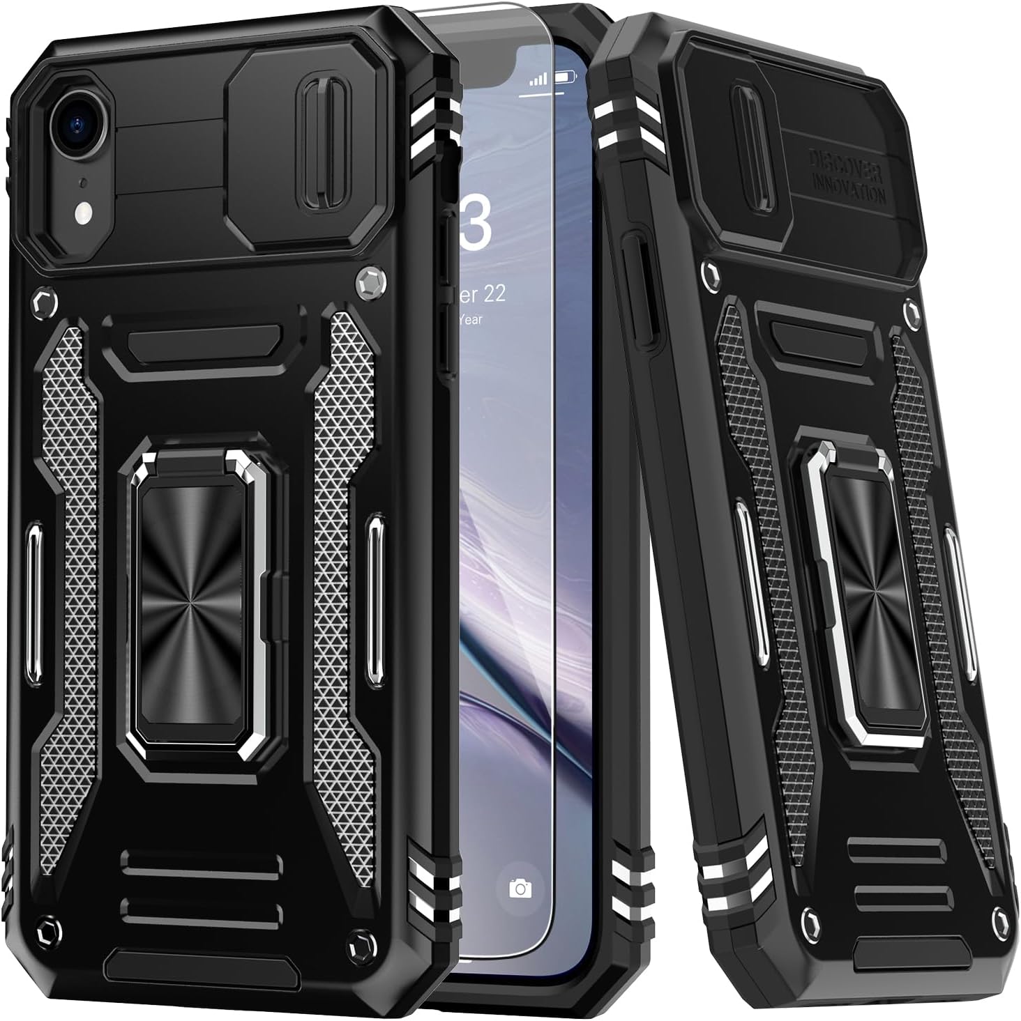 Amazon.com: MERRO for iPhone XR Case with Screen Protector,Sliding ...
