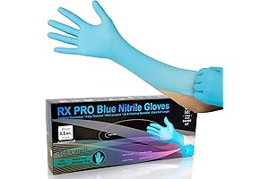 Raxwell Disposable Extended Cuff Nitrile Gloves: Strengthened Elbow-Length Protection