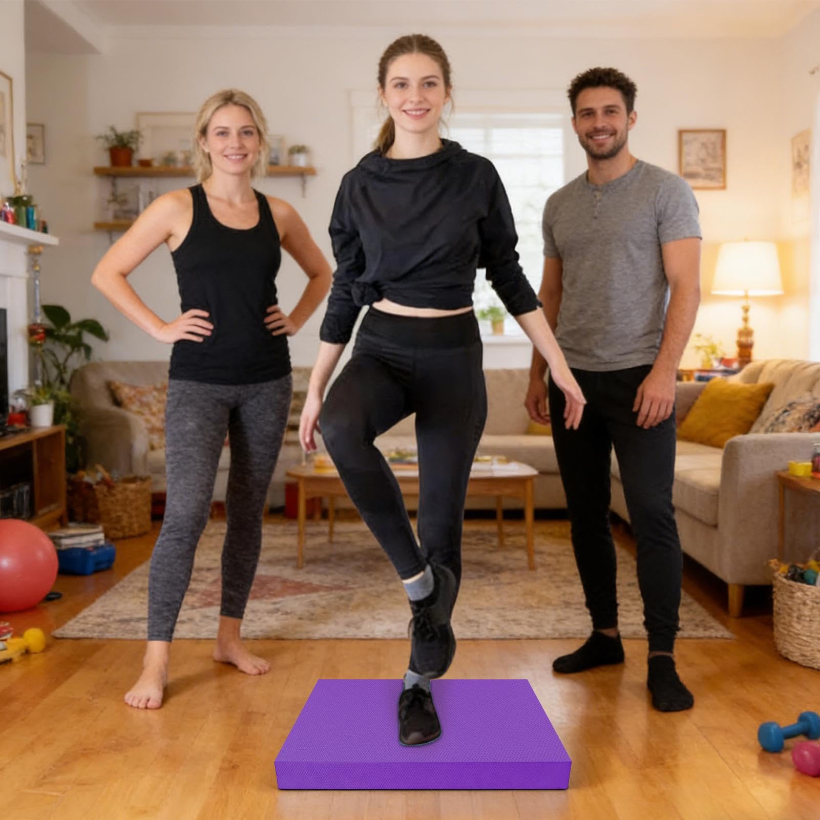 Alfombrilla para ejercicios para el equilibrio – 50 x 40 cm antideslizante, suave y gruesa, resistente, almohadilla de espuma para fitness, entrenamiento, estabilidad, fortalecimiento muscular, yoga