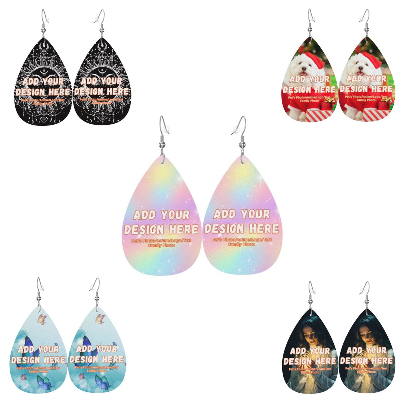 CustomCustom Earrings Custom Fashionable Unique leather Earrings Add Your Text/Photo for Women As Anniversary Wedding Christmas Birthday Gift