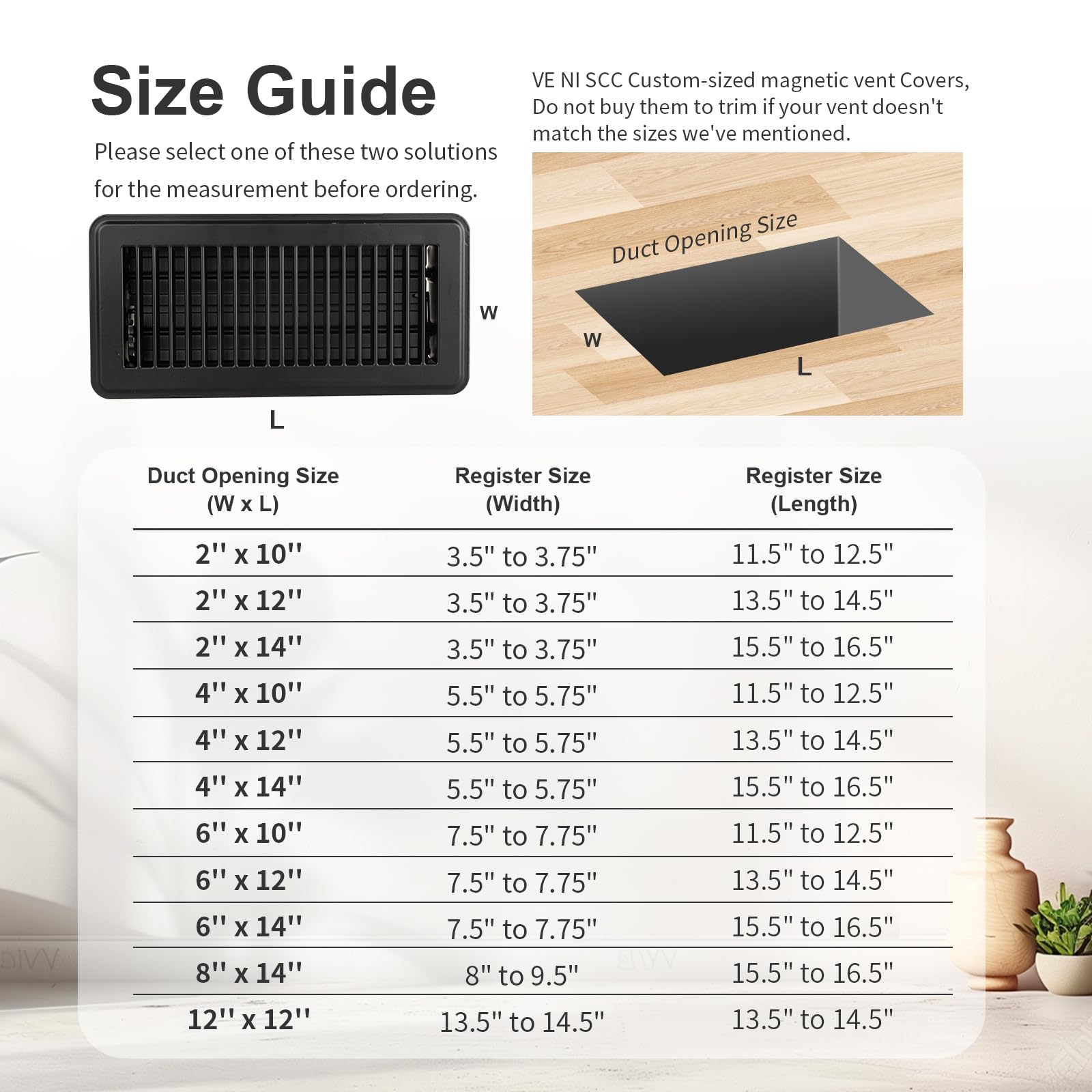 Cubiertas de ventilación magnéticas de 5.5 x 14 pulgadas