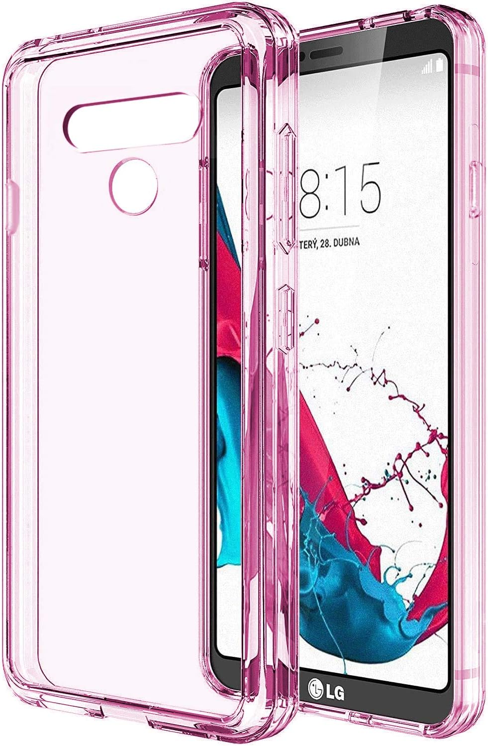 SKTGSLAMY Compatible with LG Stylo 6 Case,LG Stylo 6 Case Clear, Soft TPU Case Crystal Transparent Slim Anti Slip Case Back Protector Case Cover for LG Stylo 6 (Pink Soft TPU)