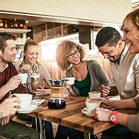 Vista 2 de Pour Over Coffee Maker with Reusable Stainless Steel Drip Filter, Lead-Free Borosilicate Glass Coffee Carafe with Modern Wooden Collar for 1-2Cup