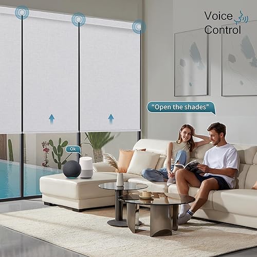 Miniatura 4 de Bouvardia - Persiana enrollable motorizada, 100 % opacas, funciona con Apple Homekit, Alexa, Google Home, control remoto, persianas eléctricas con