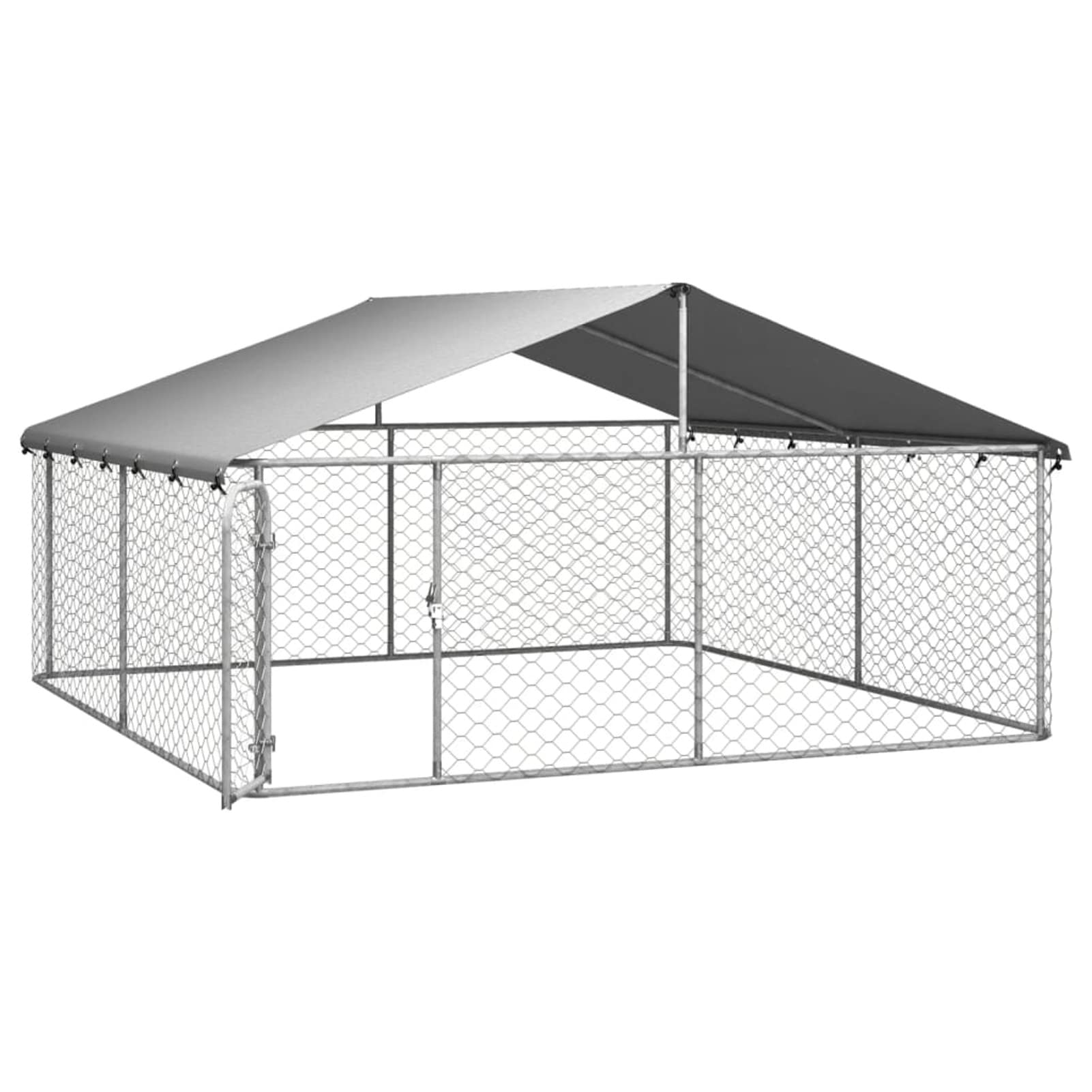 Gecheer Gabbia per Cani da Esterno 300x300x150 cm, Gabbia in Acciaio, Recinto per Cani
